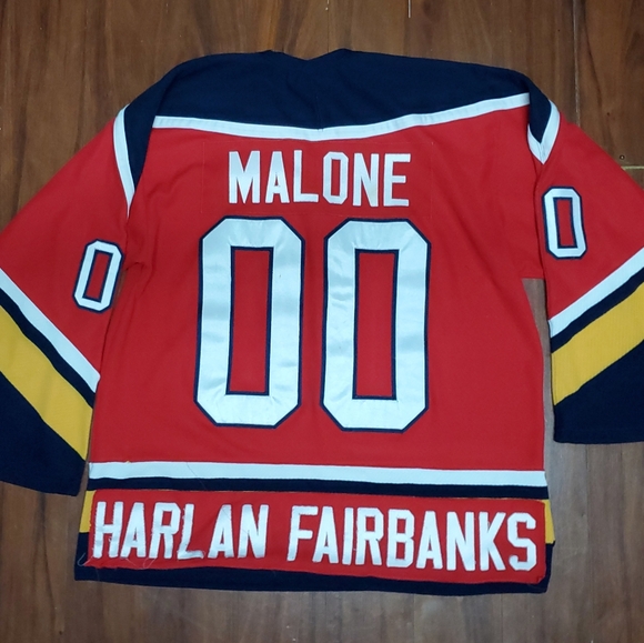 RARE VINTAGE ICE PIRATES HOCKEY JERSEY SIZE L AIR KNIT MADE IN CANADA MALONE #00 - Picture 6 of 6